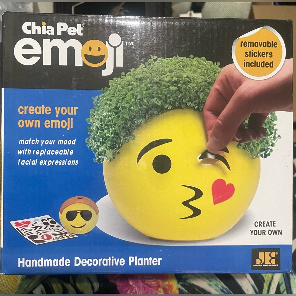 Chia Pet® Emoji Create-Your-Own Handmade Yellow Decorative Planter